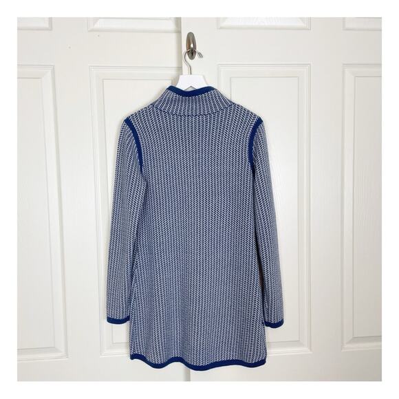 Title Nine Navy and White Patterned Long Sleeve Dress - Picture 4 of 8